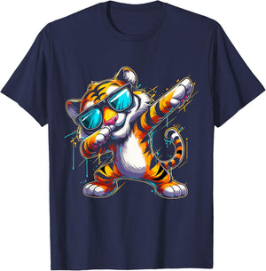 Dabbing Tiger With Sunglasses Cool Dabbing Tiger T-Shirt - T-Shirt | Navy