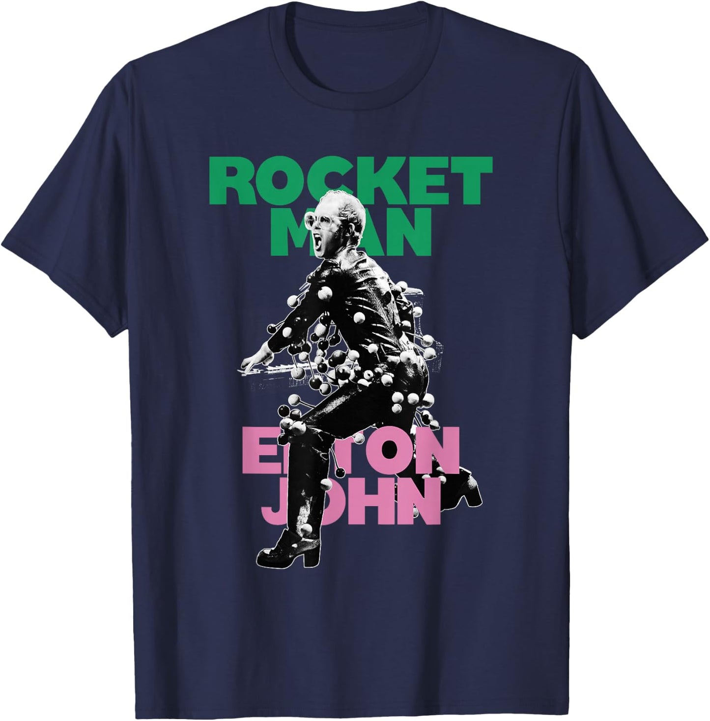 Official Elton John X Rocketman Black T-Shirt - T-Shirt | Navy