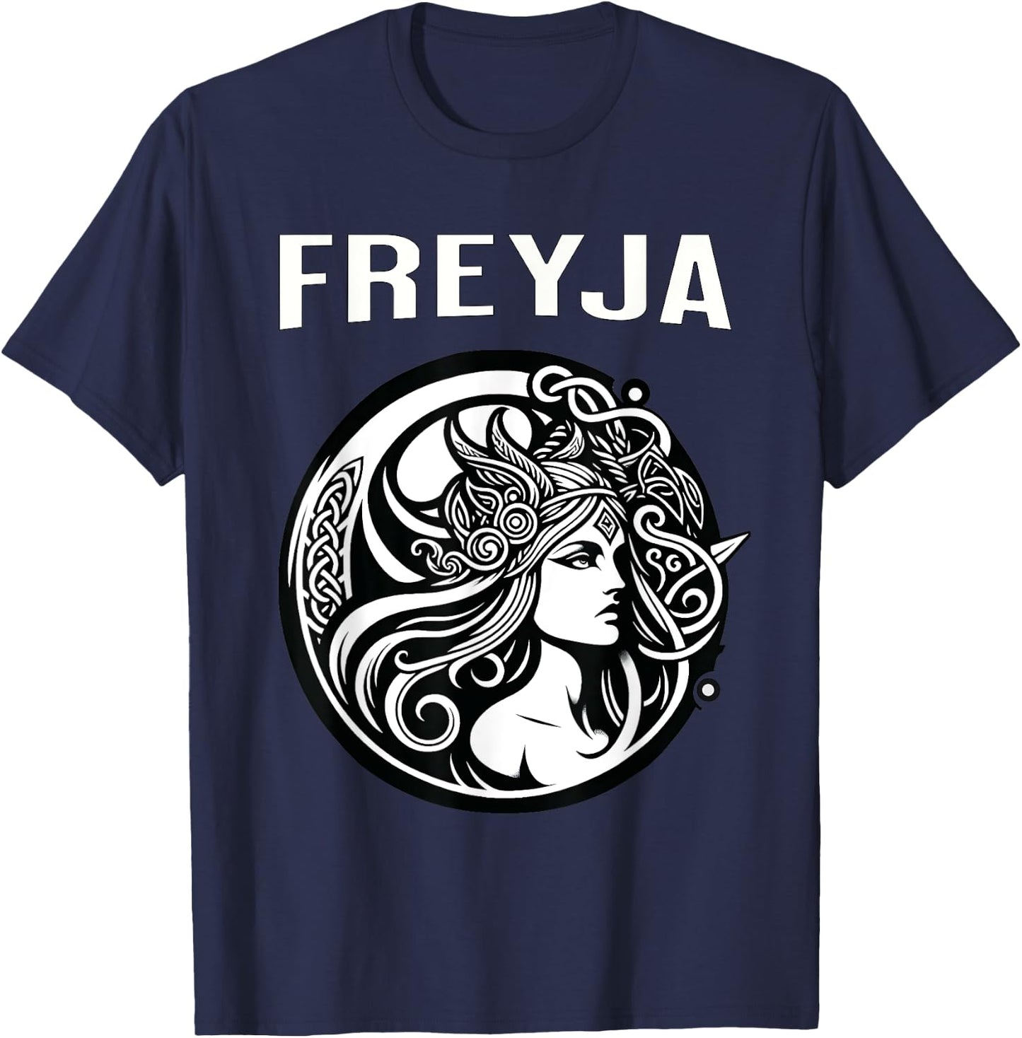 Freyja Viking Goddess T-Shirt - T-Shirt | Navy