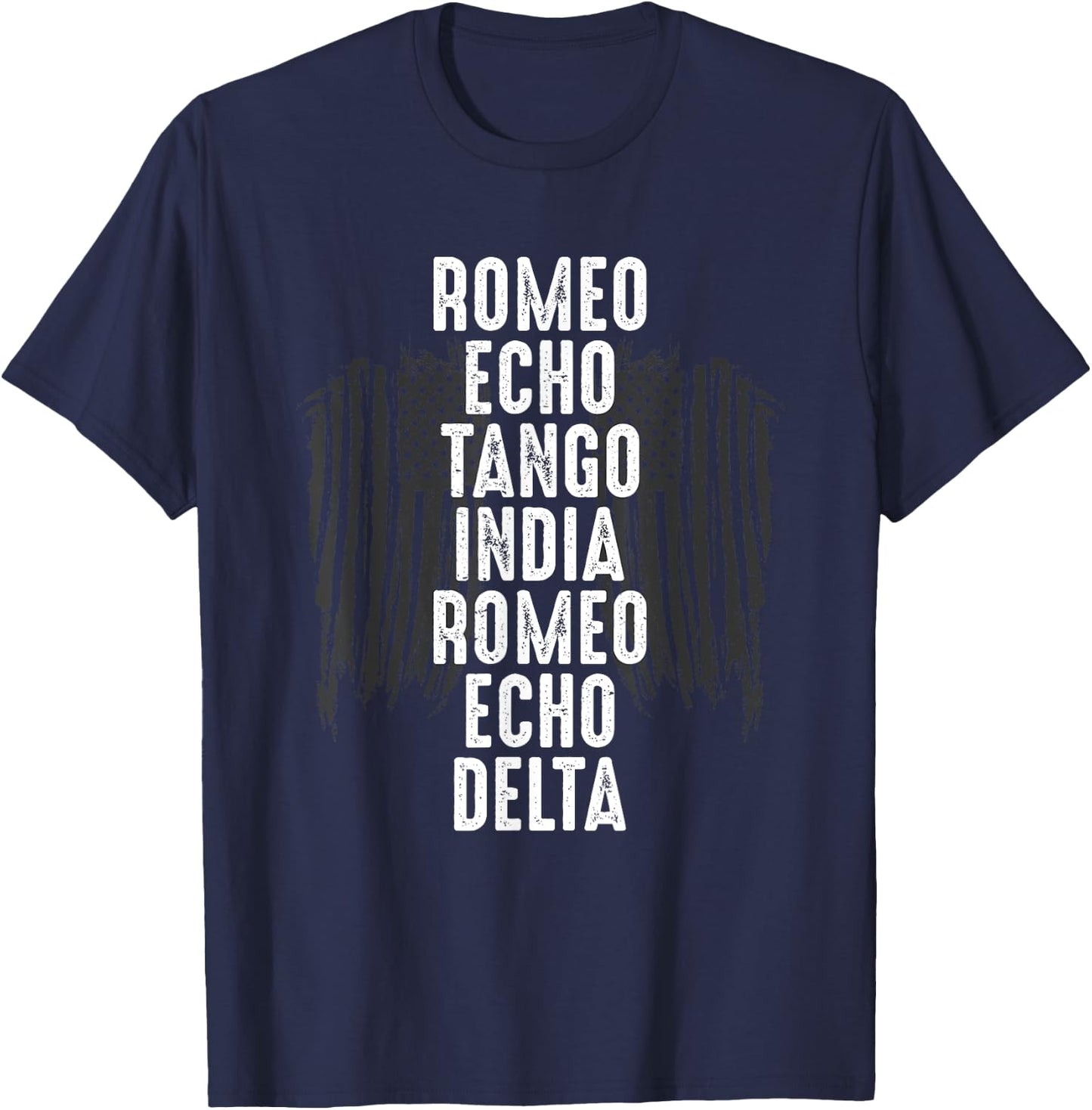 Romeo Echo Tango India Romeo Echo Delta Retired Military T-Shirt - T-Shirt | Navy