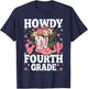 Howdy Fourth Grade Western 4th Grade Teacher Cowboy Cowgirl T-Shirt - T-Shirt | Navy