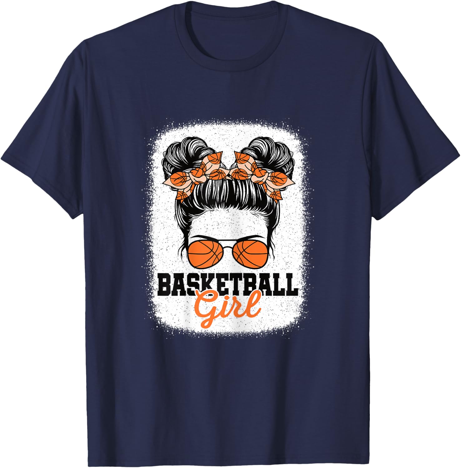 Basketball Girl Cute Basketball Player Women Girls T-Shirt - T-Shirt | Navy
