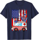 Red Blue White Costume Ambulance 4th Of July Proud Flag Kids Men T-Shirt - T-Shirt | Navy