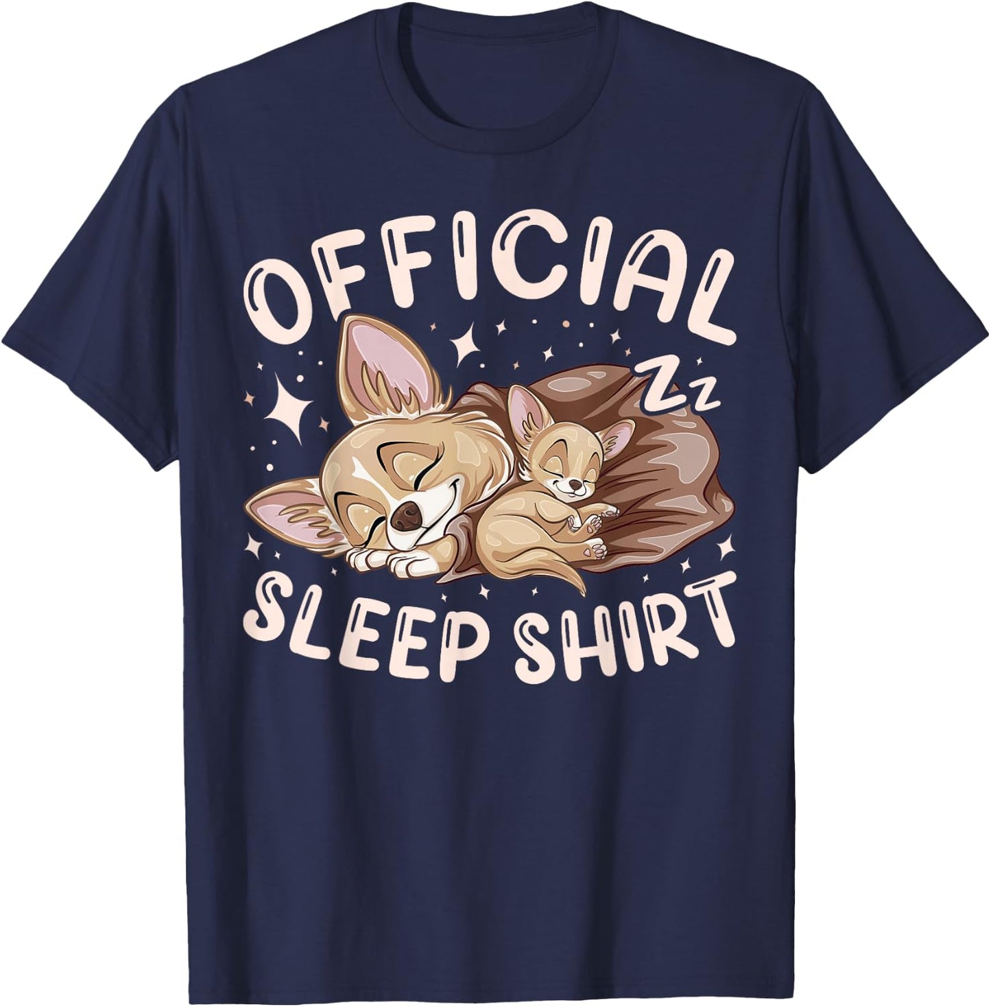 Official Sleep Shirt, Chihuahua Dog with Puppy T-Shirt - T-Shirt | Navy
