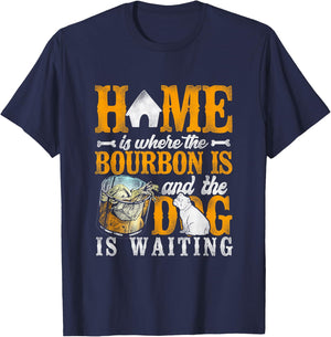 Bourbon Companionship Collection & Dog Gear - Adults Black Dog T-Shirt - T-Shirt | Navy