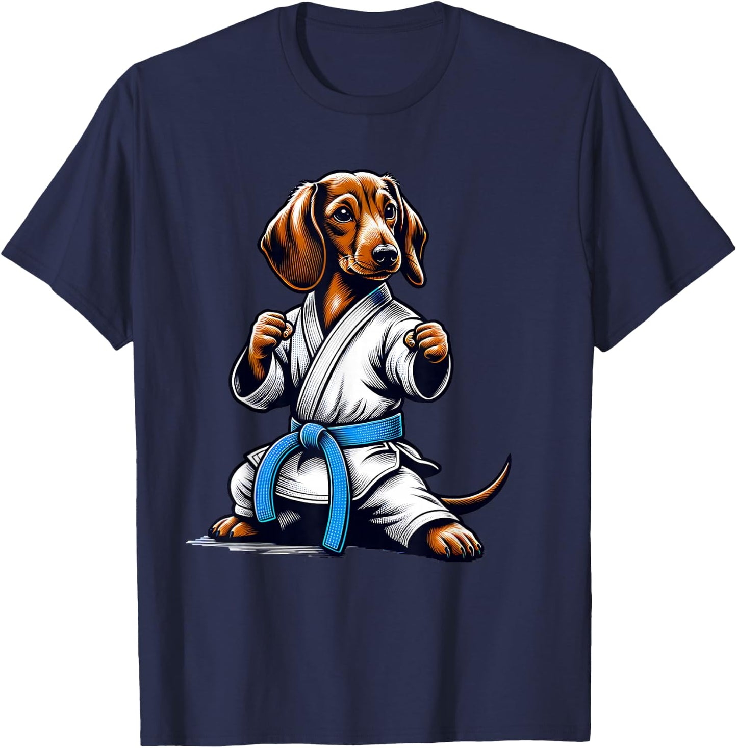 Karate Dachshund Master T-Shirt - T-Shirt | Navy