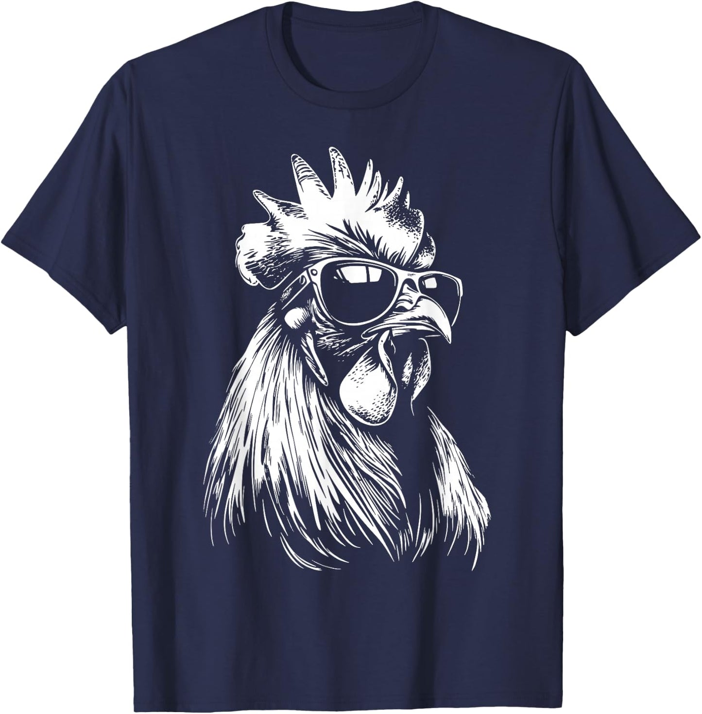 Rooster Chicken Sunglasses T-Shirt - T-Shirt | Navy