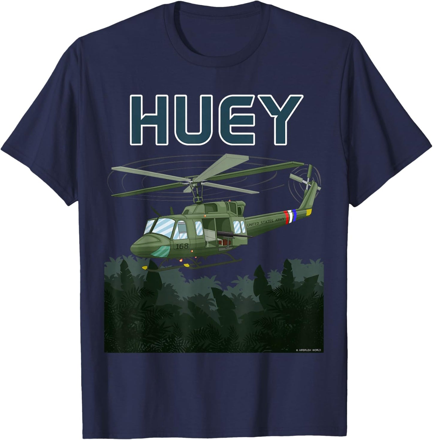 Huey Army Helicopter Military Armed Forces Helicopter T-Shirt - T-Shirt | Navy