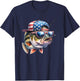 Funny Fishing & Fisherman Gift American Flag T-Shirt - T-Shirt | Navy
