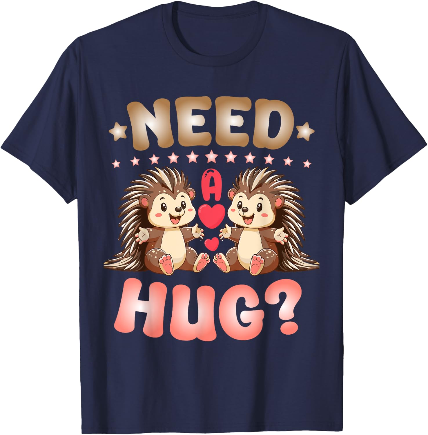 Porcupine Need A Hug T-Shirt - T-Shirt | Navy