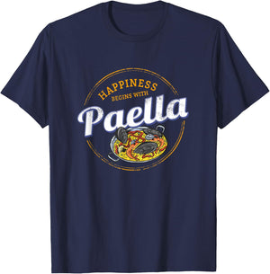 Paella Snack Vintage Spain Retro Paella Pan Souvenir T-Shirt - T-Shirt | Navy