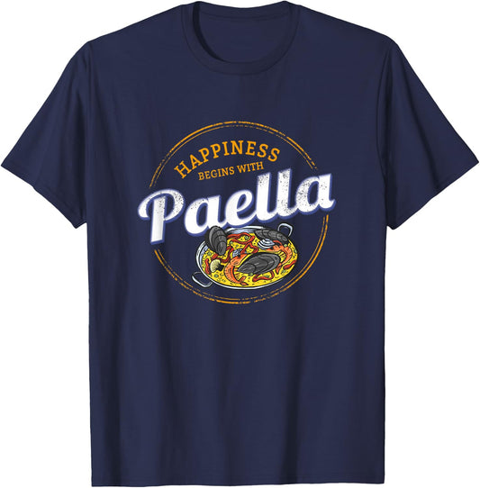 Paella Snack Vintage Spain Retro Paella Pan Souvenir T-Shirt - T-Shirt | Navy