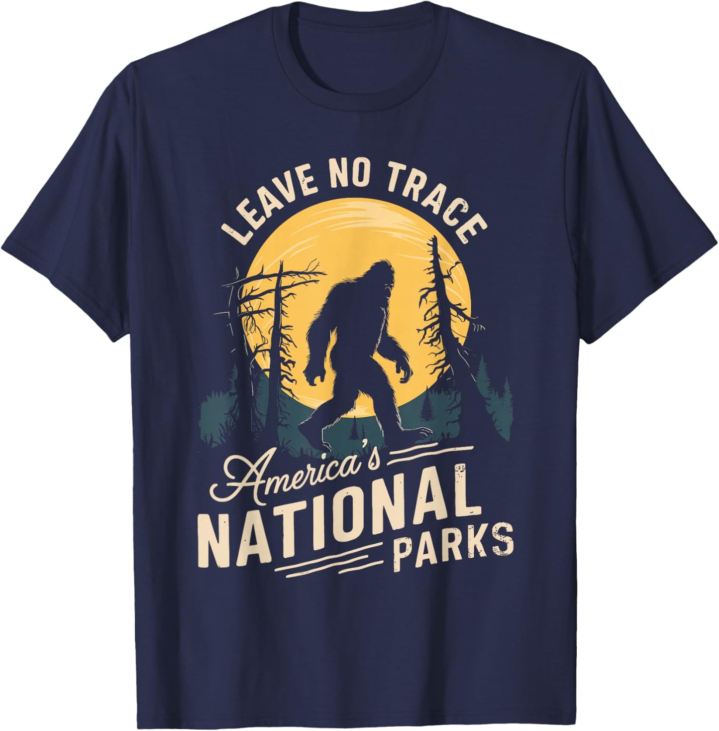 Leave No Trace Bigfoot National Parks Adventure T-Shirt - T-Shirt | Navy