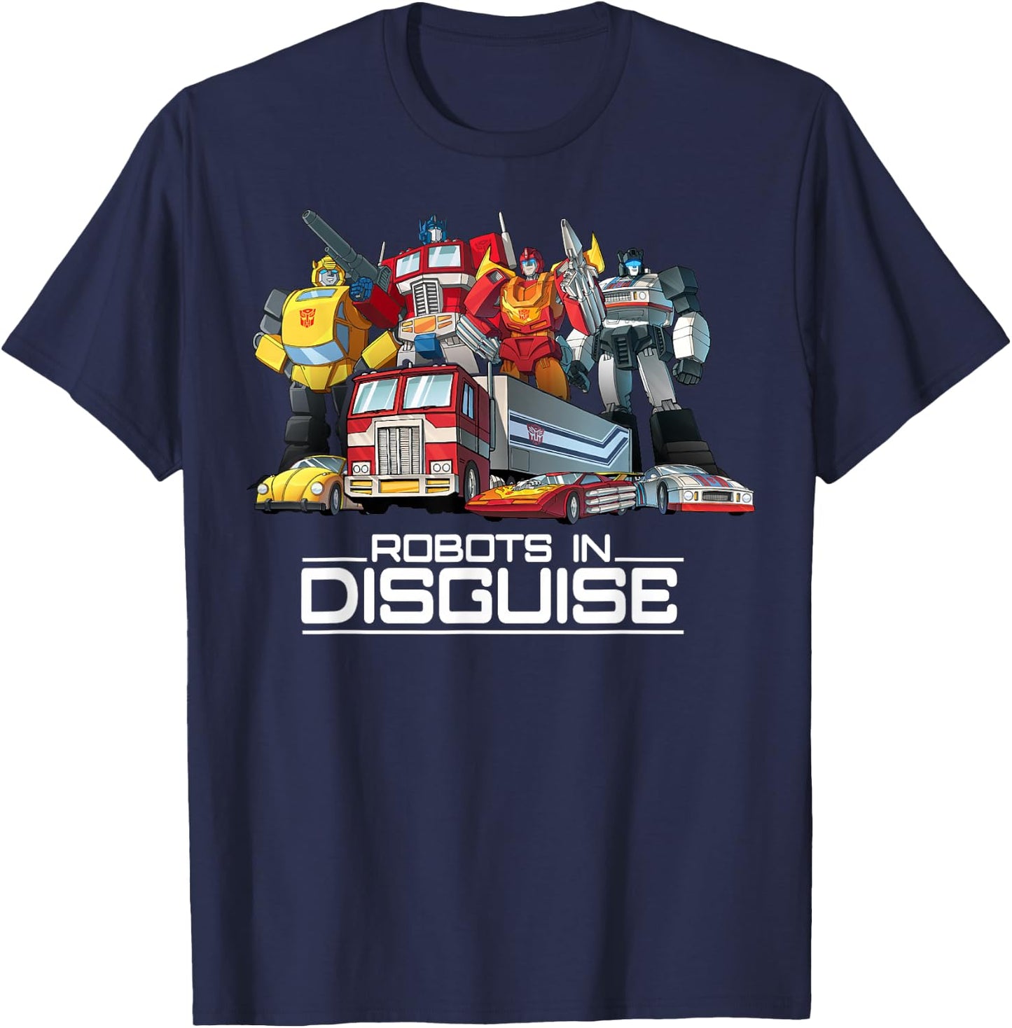 Transformers Robots In Disguise Vintage Retro Autobots Group T-Shirt - T-Shirt | Navy