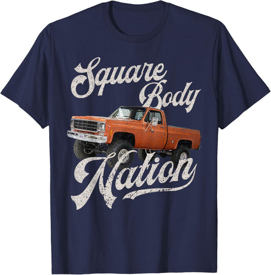 Squarebody Life Classic Pickup Square Body C30 C10 K10 Truck T-Shirt - T-Shirt | Navy