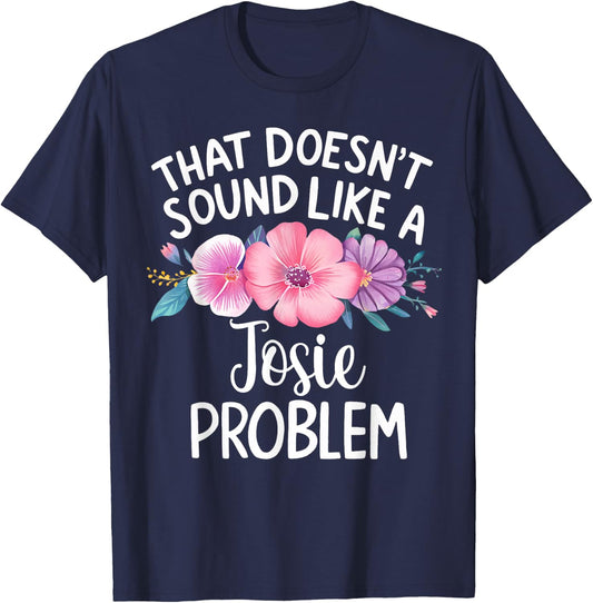 Josie Personalised Cute Flower Girls Josie Name T-Shirt - T-Shirt | Navy