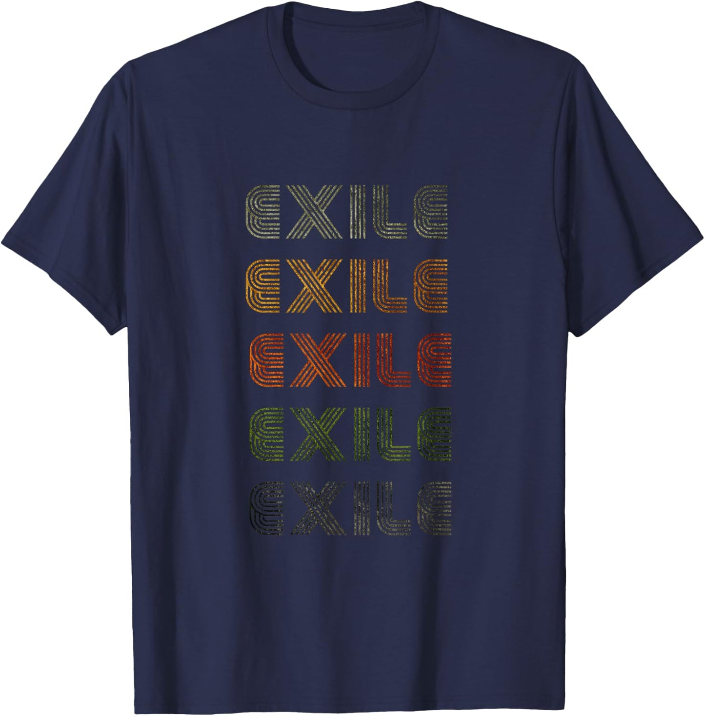 Love Heart Exile Grunge Vintage Style Black Exile T-Shirt - T-Shirt | Navy