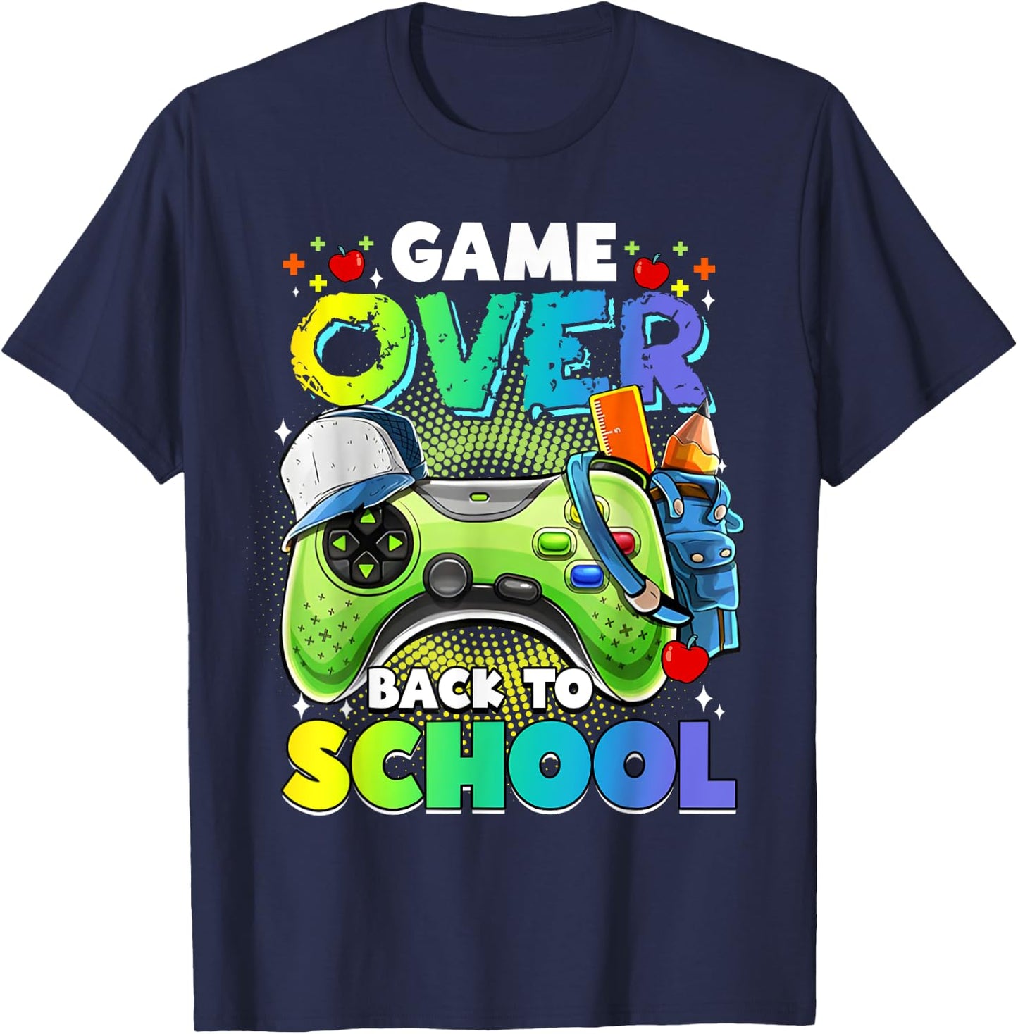 Back To School , Boys, Kids Game Over Back To School T-Shirt - T-Shirt | Navy