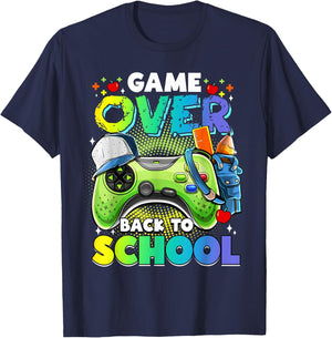 Back To School , Boys, Kids Game Over Back To School T-Shirt - T-Shirt | Navy