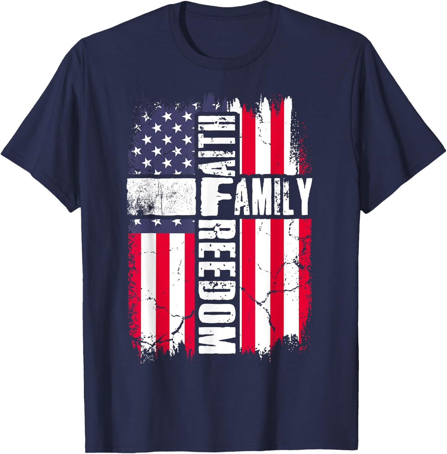 Faith Family Freedom - Patriotic Christian Jesus Bible Psalm T-Shirt - T-Shirt | Navy