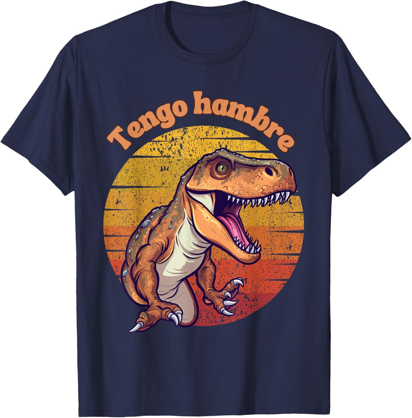 Tengo Hambre I'm Hungry Funny Spanish T-Rex Scary Dinosaur T-Shirt - T-Shirt | Navy