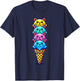 Funny Cat Scoops Ice Cream Cone Dessert Kitten Lover T-Shirt - T-Shirt | Navy