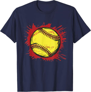 Softball Player and Fan Graphic T-Shirt - T-Shirt | Navy