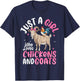 Just a Girl who Loves Chickens Goats Farm Farming Toddler T-Shirt - T-Shirt | Navy
