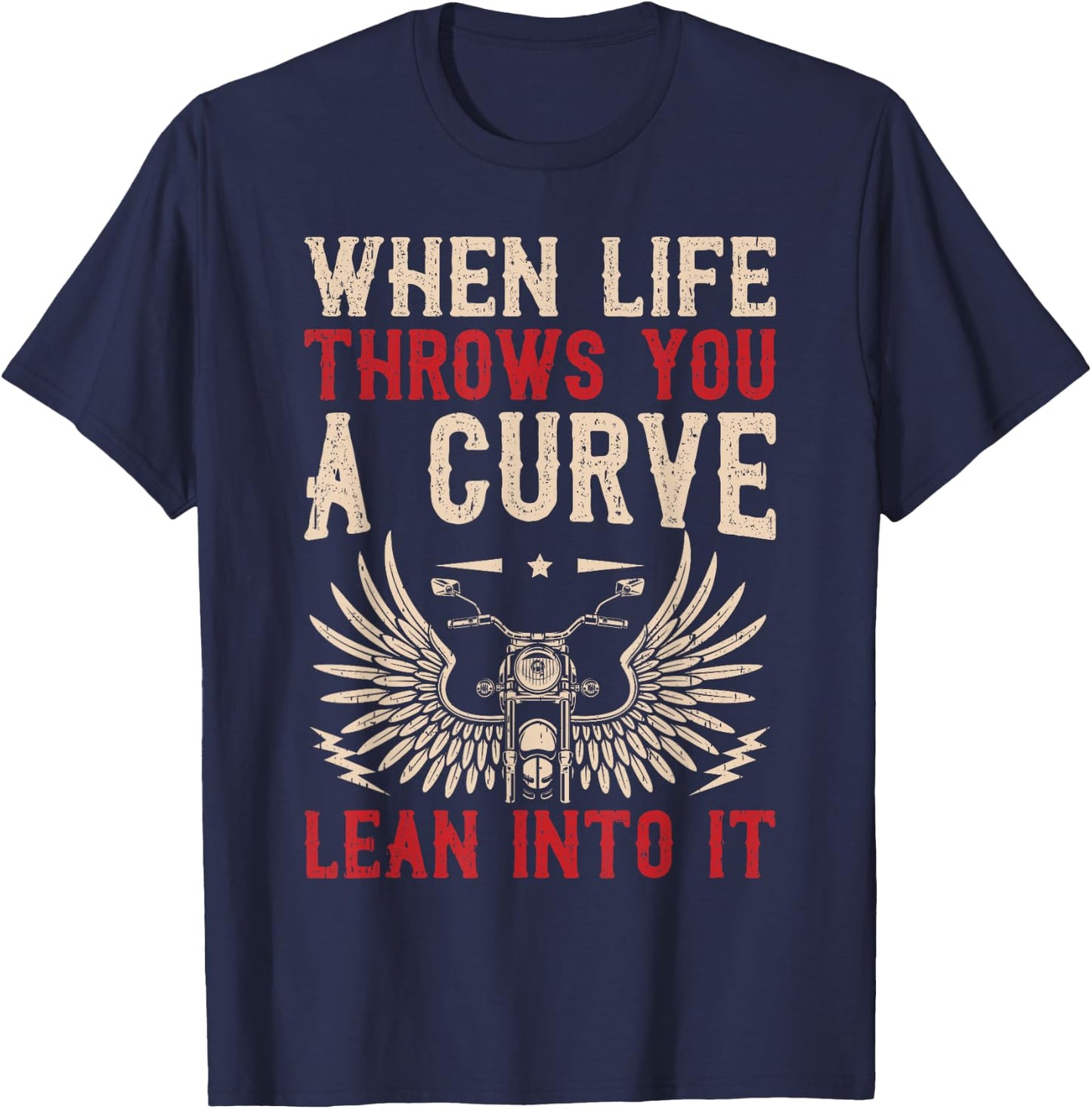Funny Biker Art Women Motorcycle Motorbike Rider T-Shirt - T-Shirt | Navy