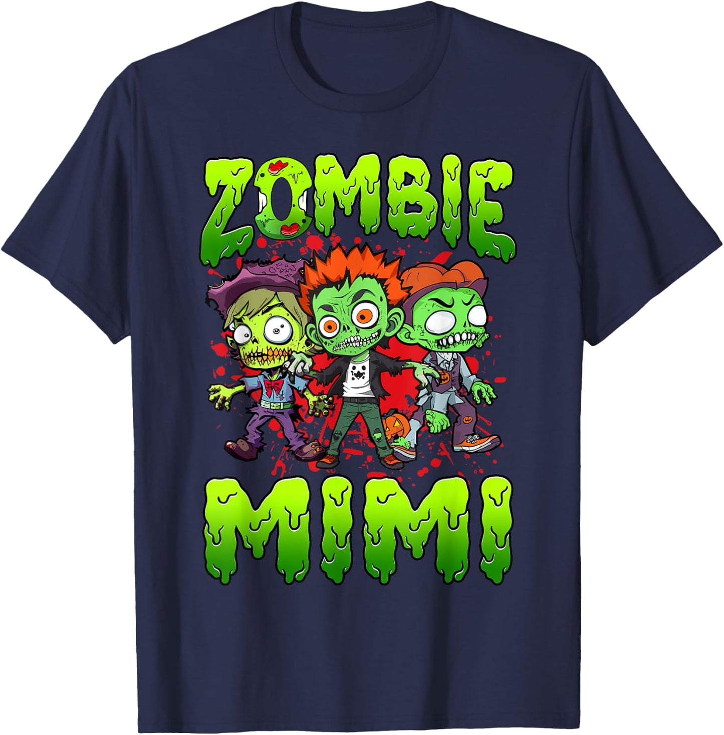 Zombie Mimi Halloween Costume Family Matching T-Shirt - T-Shirt | Navy