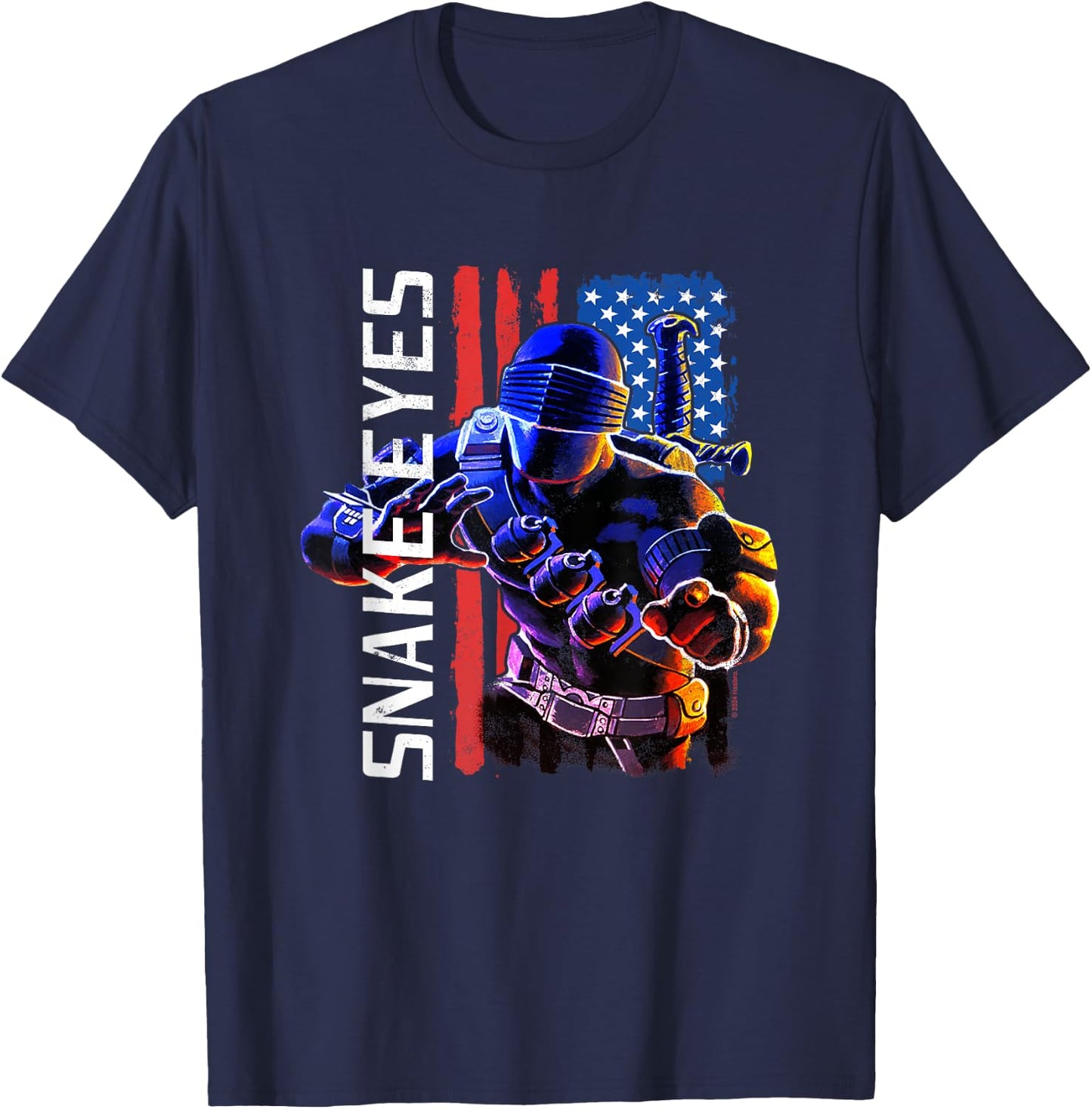 G.I. Joe Americana Snake Eyes Vintage Big Chest Poster T-Shirt - T-Shirt | Navy