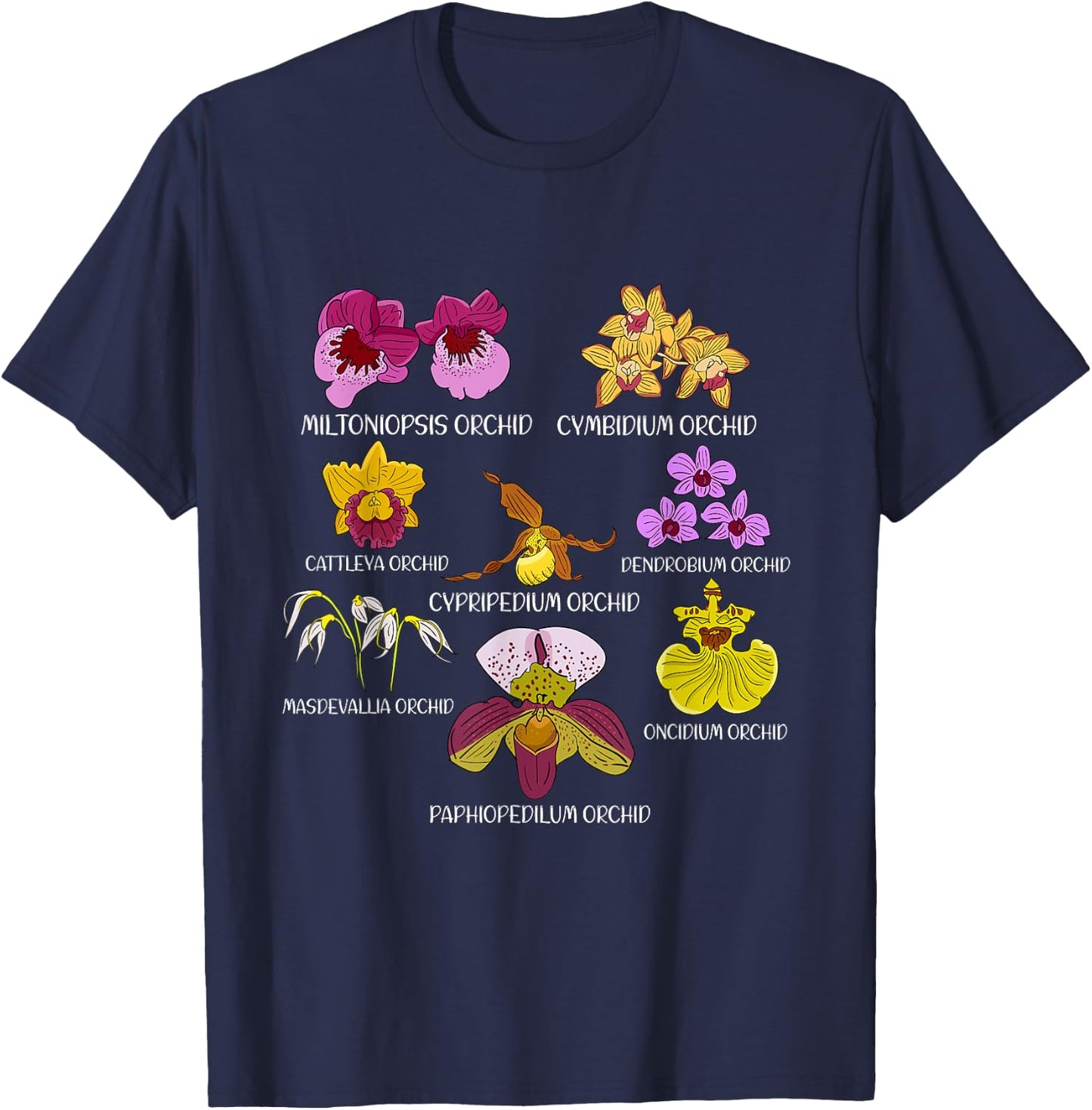 Orchid Species Flower Lover Florist Orchids T-Shirt - T-Shirt | Navy