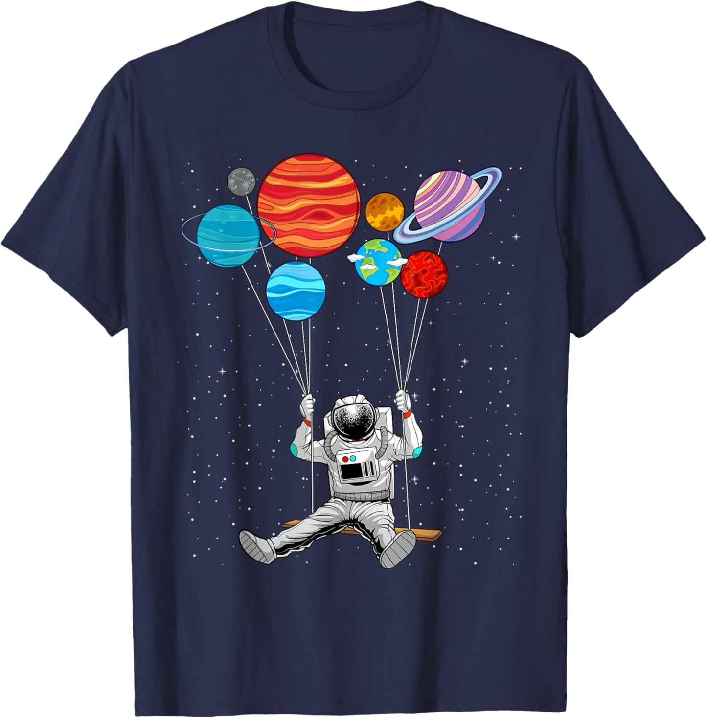 Space Themed Women Outer Space Moon Galaxy Astronaut T-Shirt - T-Shirt | Navy