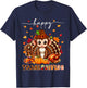 Happy Thanksgiving Monkey Costume Turkey Fall Leaves Food T-Shirt - T-Shirt | Navy