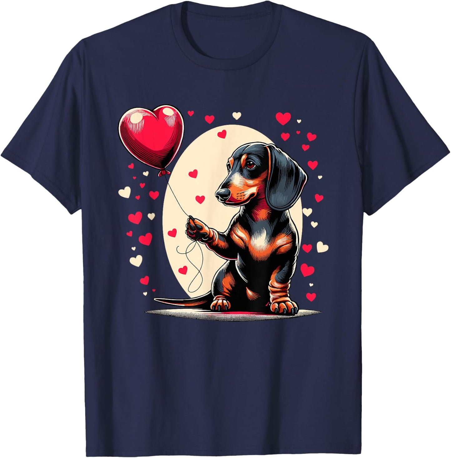 Dachshund Dog Valentine's Day Dog Owner Valentine T-Shirt - T-Shirt | Navy