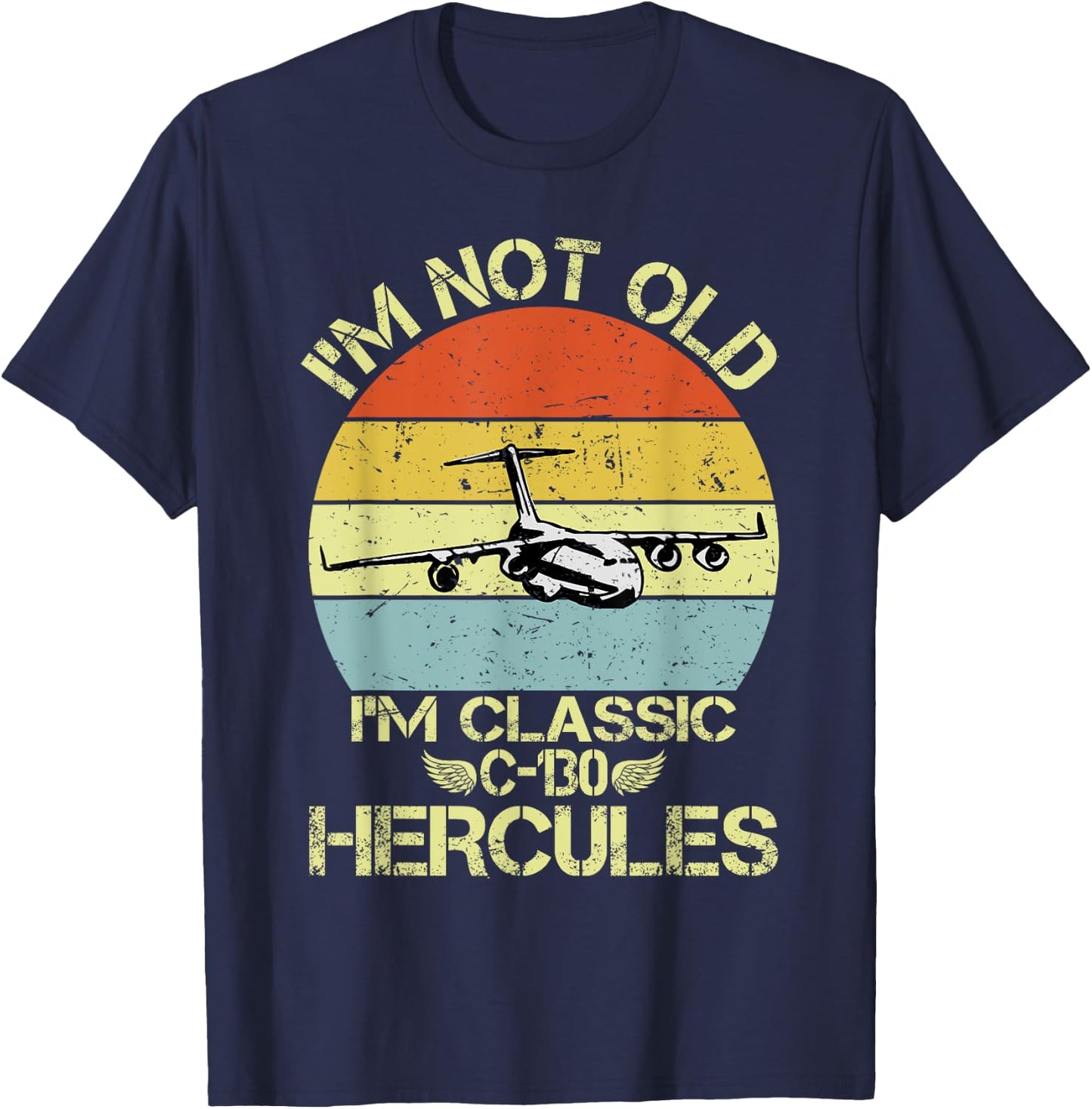C-130 Hercules American USA Military Airplane T-Shirt - T-Shirt | Navy