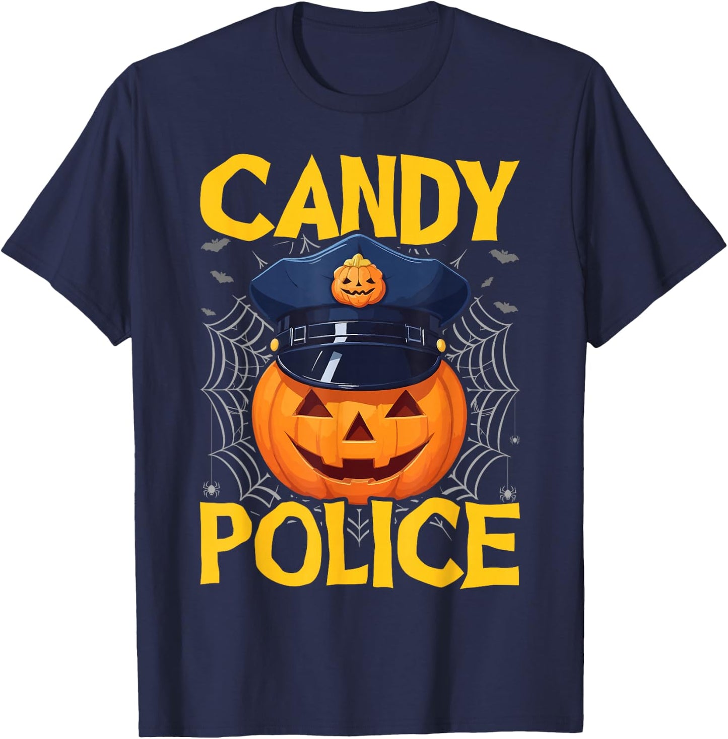 Candy Police Halloween Party Trick or Treat Security Funny T-Shirt - T-Shirt | Navy