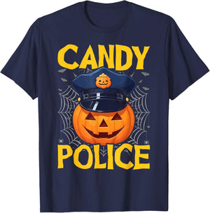 Candy Police Halloween Party Trick or Treat Security Funny T-Shirt - T-Shirt | Navy