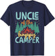 Uncle of Happy Camper 1st Birthday Party Retro Uncle T-Shirt - T-Shirt | Navy