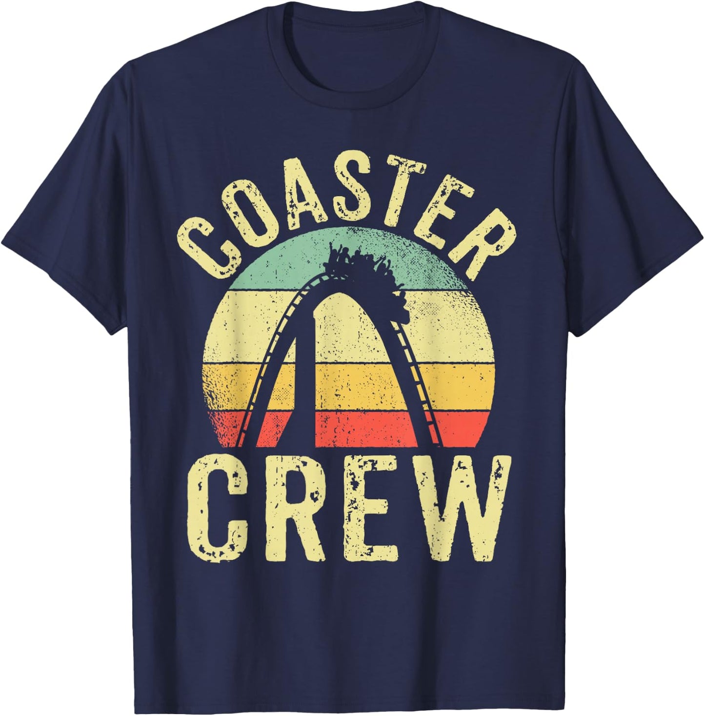 Vintage Rollercoaster Crew I Family Roller Coaster T-Shirt - T-Shirt | Navy
