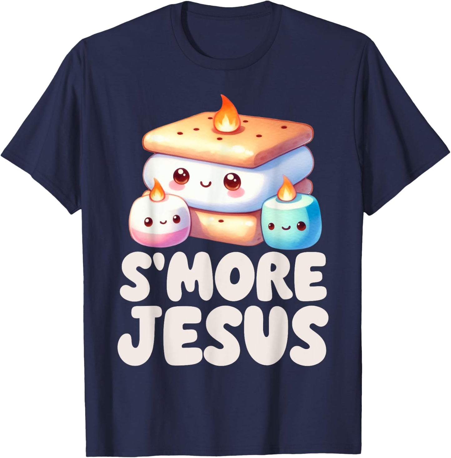 Smore Jesus Kawaii S'more Christian Funny Pun Religious T-Shirt - T-Shirt | Navy
