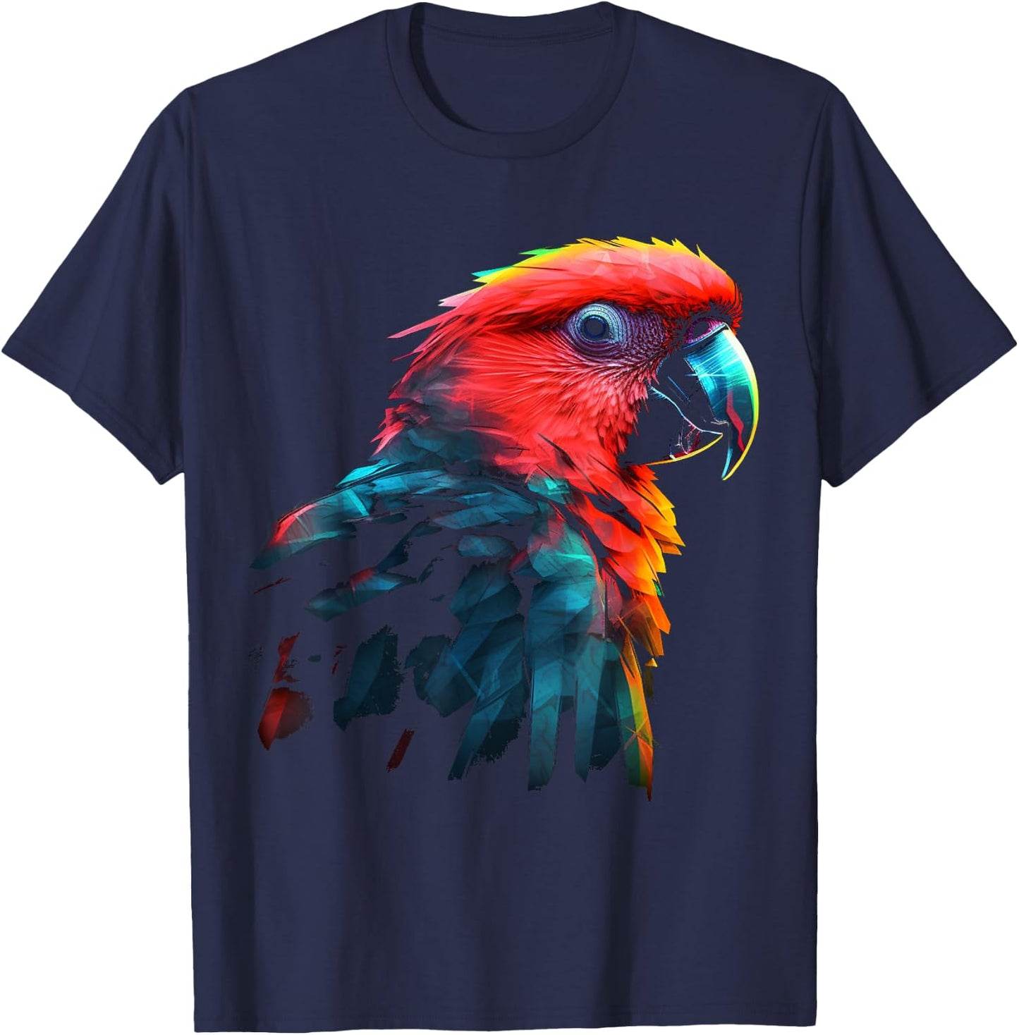Parrot Art - Animal Bird Parrot T-Shirt - T-Shirt | Navy