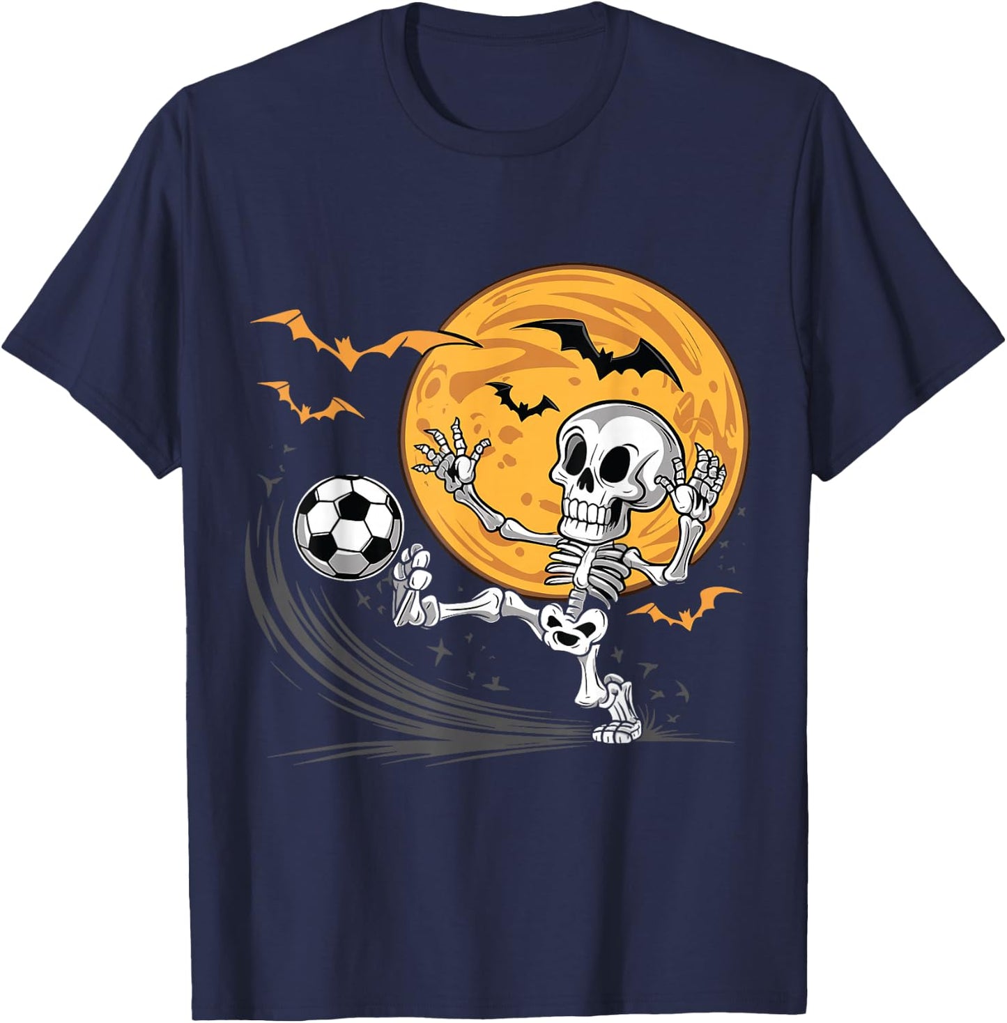 Soccer Skeleton Halloween Men Boys Soccer Player Halloween T-Shirt - T-Shirt | Navy