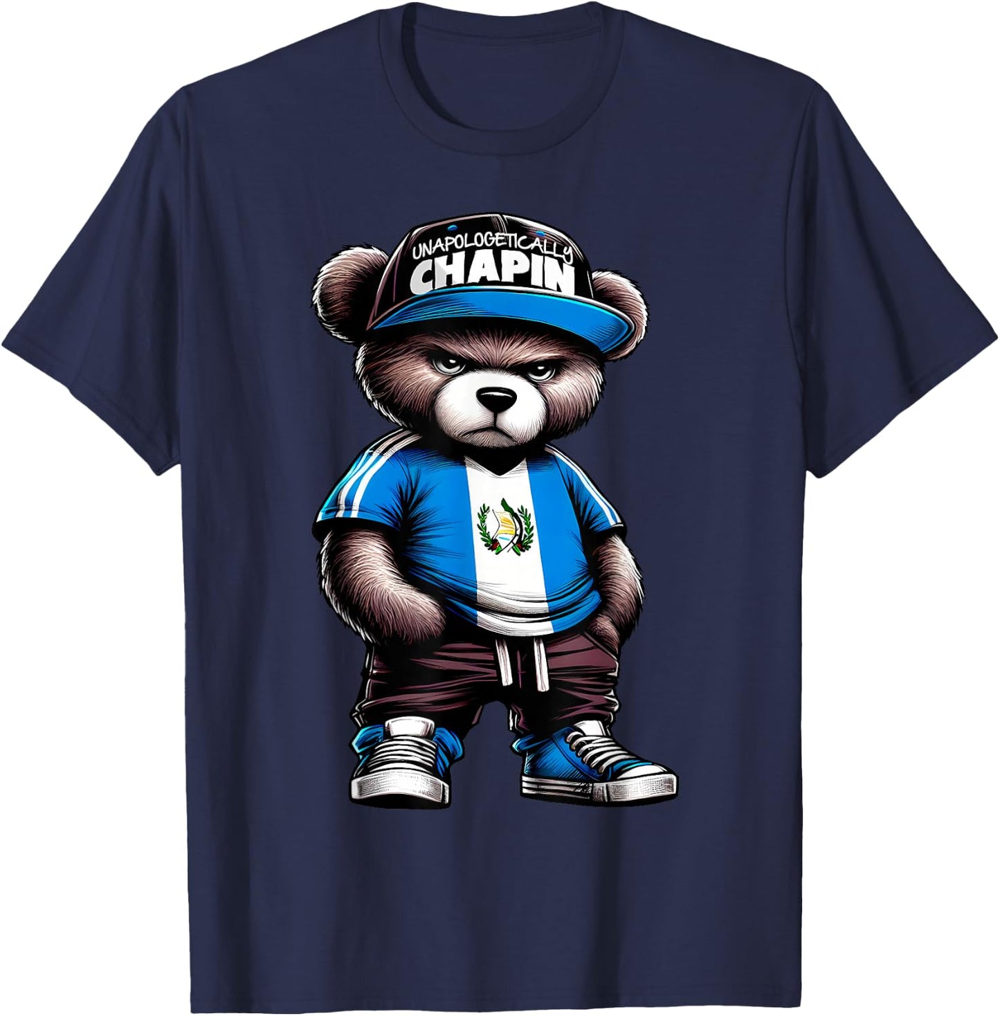 Unapologetically Chapin Guatemala Flag Camisa de Guatemala T-Shirt - T-Shirt | Navy