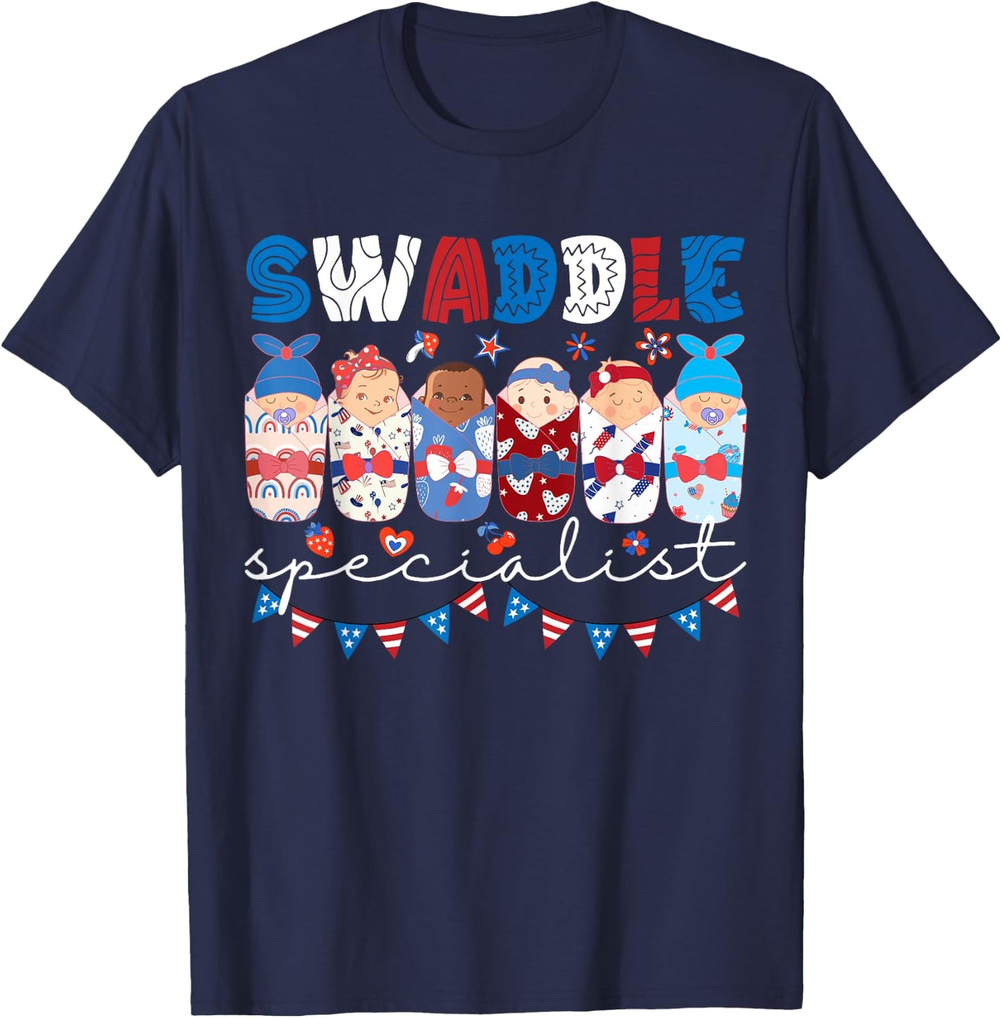 Swaddle Specialist NICU Mother Baby Nurse 4th Of July USA Men T-Shirt - T-Shirt | Navy