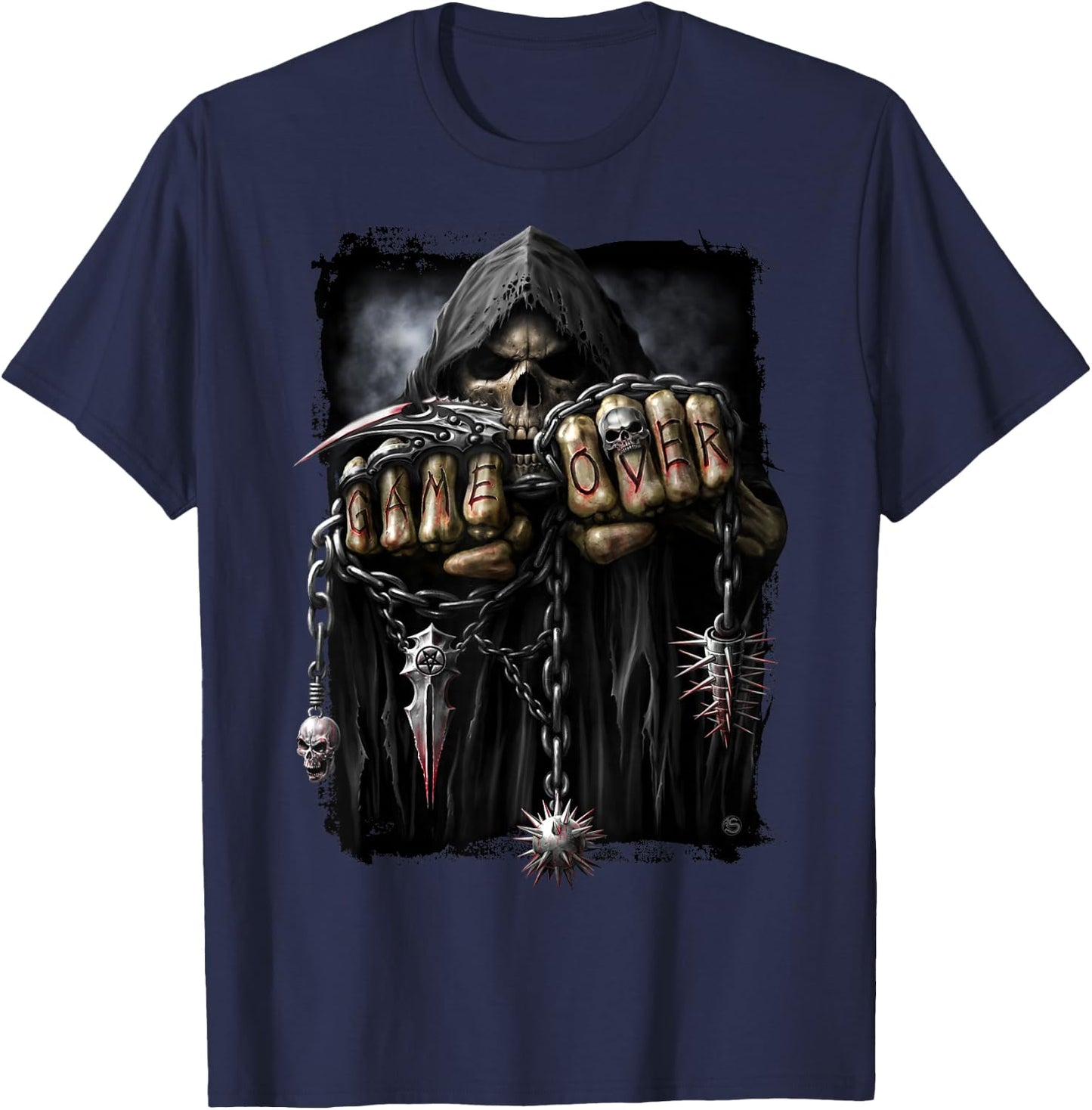 Spiral Original - Game Over - Gothic Reaper T-Shirt - T-Shirt | Navy