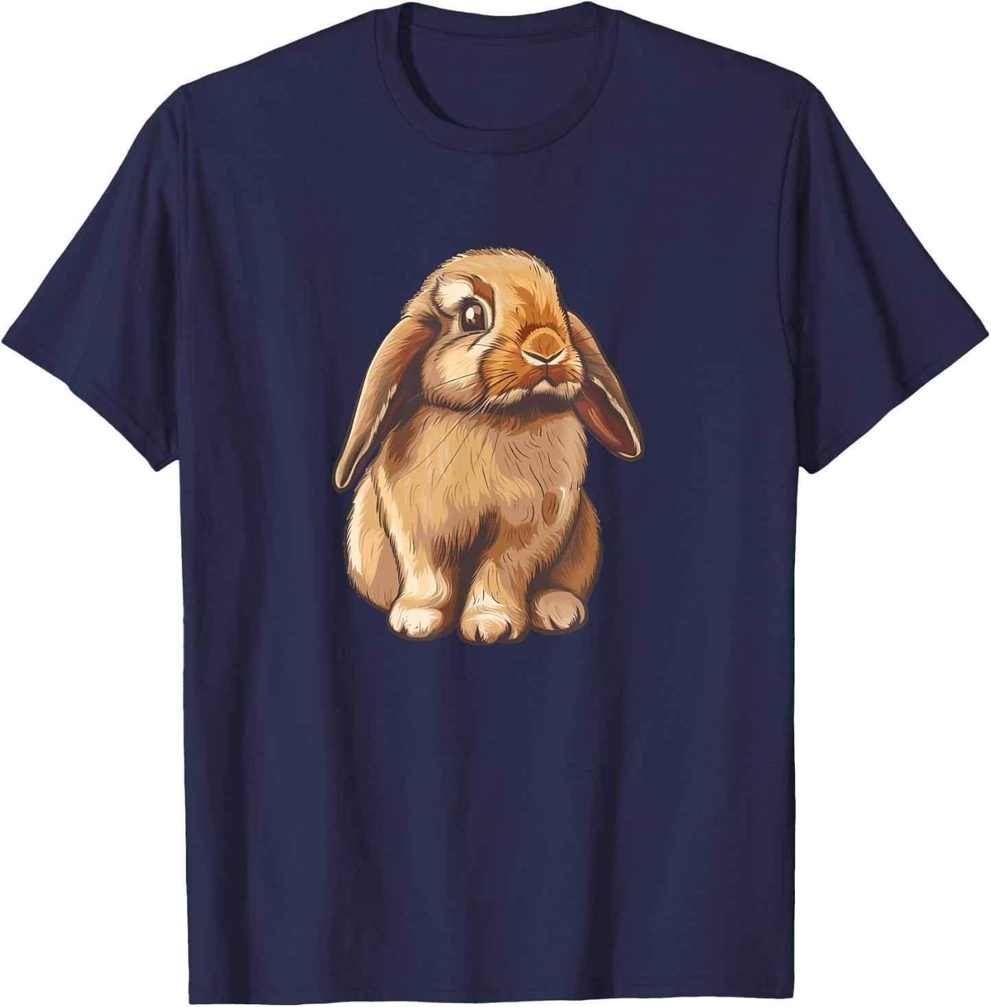 Art Illustration Mini Holland Lop Bunny Rabbit Lover T-Shirt - T-Shirt | Navy