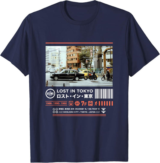Japanese Tokyo Cyberpunk Art Streetwear Retro T-Shirt - T-Shirt | Navy