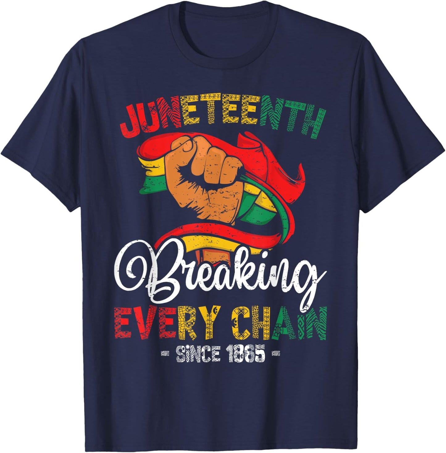 Juneteenth African American Freedom 1865 Women Men T-Shirt - T-Shirt | Navy