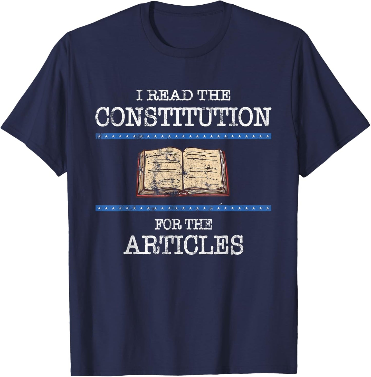 History Teachers Read The Constitution Distressed Funny T-Shirt - T-Shirt | Navy